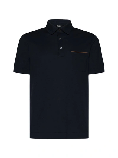 Zegna T-shirts And Polos In Blue