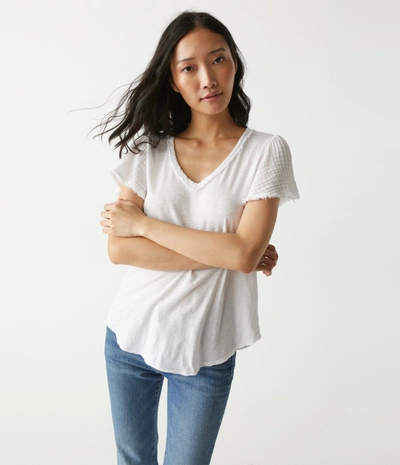 Michael Stars Tate Mixed Fabric Tee In Oxide