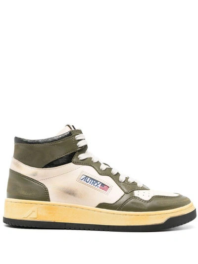 Autry Super Vintage Mid Leather Sneakers In Brown