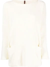 Daniela Gregis Cotton Boat Neck Sweater In White