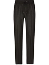 Dolce & Gabbana Virgin Wool Flannel Straight Pants In Grey