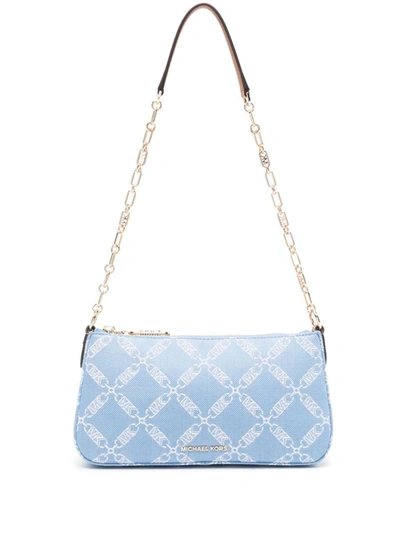 Michael Michael Kors Empire Monogram Shoulder Bag In Blue