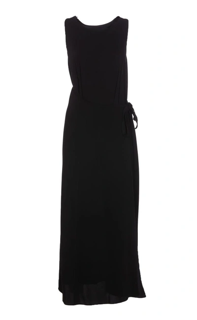 Mm6 Maison Margiela Belted Sleeveless Maxi Dress In Black