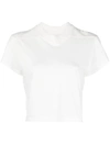 Rick Owens Drkshdw 'small Level T' Cropped Asymmetrical Hem T-shirt In White