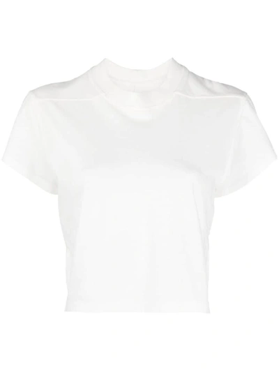 Rick Owens Drkshdw Level Cotton Cropped T-shirt In White