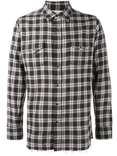 Saint Laurent Western Denim Cotton Button-down Shirt In Grey