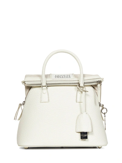 Maison Margiela Hand Bag In White Leather In Bianco
