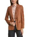 Brunello Cucinelli Leather Jacket In Multi