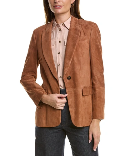 Brunello Cucinelli Leather Jacket In Brown