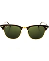 RAY BAN CLUBMASTER CLASSIC 51MM SUNGLASSES, BROWN