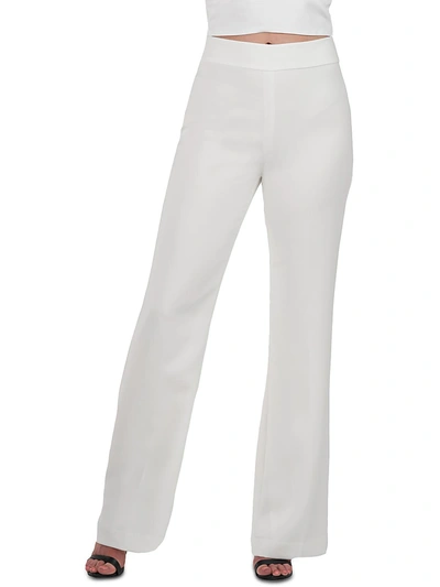 Halston Bailee Stretch Crepe High-waist Wide-leg Pants In White