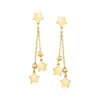Ross-simons Italian 14kt Yellow Gold Star And Bead Drop Earrings In Gold