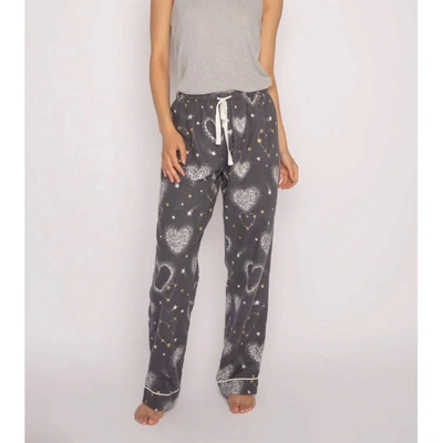 Pj Salvage Grey-starry Printed Flannel Pajama Pants In Pewter