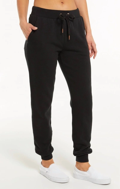 Z Supply Ambre Speckled Pants In Black