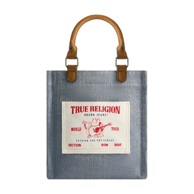 True Religion North-south Buddha Pocket Tote In Blue