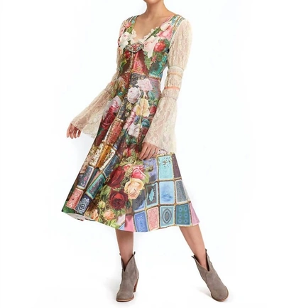 Ipng Fortune In Flowerland Midi Dress In Card In Multi