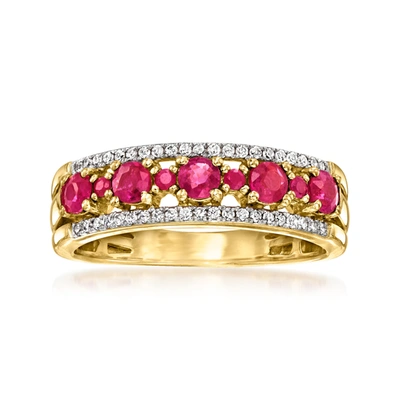 Ross-simons Ruby And . Diamond Ring In 18kt Gold Over Sterling In Pink