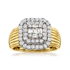 Ross-simons Diamond Cluster Ring In 14kt 2-tone Gold In Silver