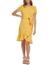 Calvin Klein Tie-neck Sheath Dress In Yellow