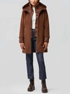 Soia & Kyo Rooney Ladies Mixed Media Coat In Chestnut In Pink