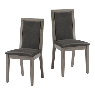 Simplie Fun Dining Chairs Set Of 2 Wood Dining Room Chair In Gray