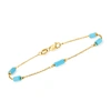 ROSS-SIMONS ITALIAN SIMULATED TURQUOISE BEAD STATION BRACELET IN 18KT YELLOW GOLD