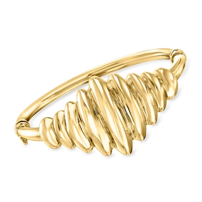 Ross-simons Italian 18kt Gold Over Sterling Croissant Bangle Bracelet