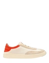 OLUKAI MEN'S PUNINI SNEAKER IN OFF WHITE / MOLTEN ORANGE