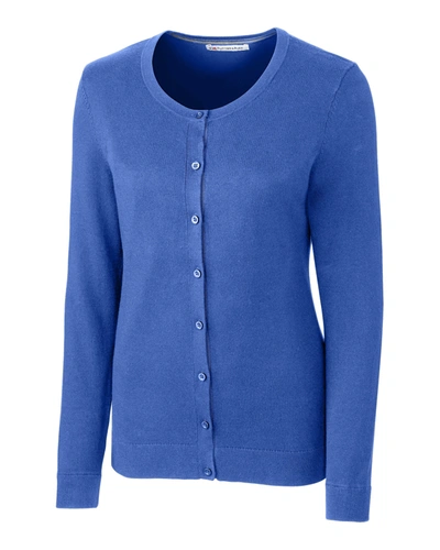 Cutter & Buck Womens Lakemont Cardigan Sweater In Blue