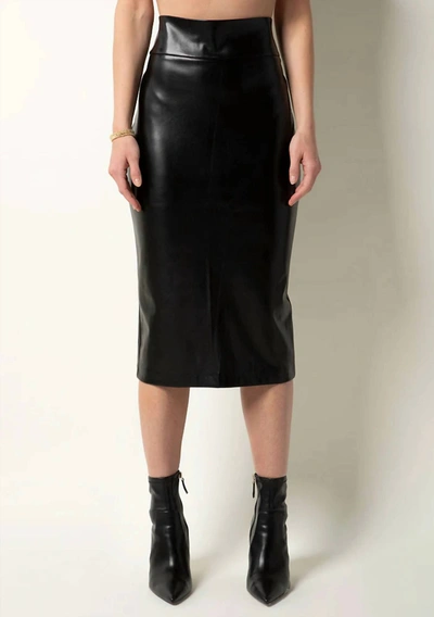 Tart Collections Women's Vegan Leather Pencil Midi Skirt In Black