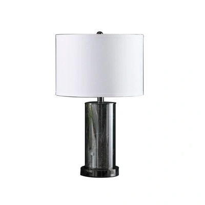 Simplie Fun 21.25" In Cynx Led Night Light Mid-century Glass Black Chrome Table Lamp