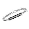 Ross-simons Black And White Diamond Id Bracelet In Sterling Silver In Silver