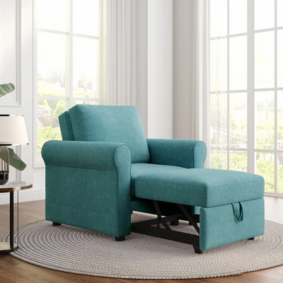 Simplie Fun 3-in-1 Sofa Bed Chair In Green