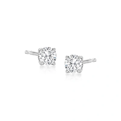 Rs Pure By Ross-simons Diamond Stud Earrings In Sterling Silver