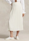 RALPH LAUREN POLO PLEATED A LINE MIDI SKIRT IN ANDOVER CREAM