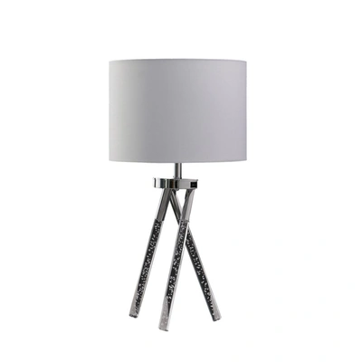 Simplie Fun 26.25" In Mid Century Birgit Led Acrylic Tapered Legs Silver Metal Table Lamp