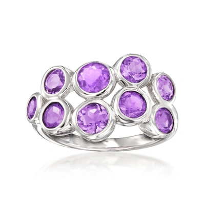 Ross-simons Amethyst Bubble Ring In Sterling Silver In Purple