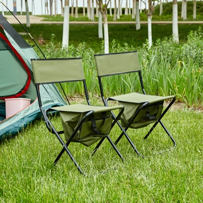 Simplie Fun 2-piece Folding Outdoor Chair In Green