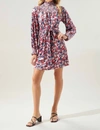 SUGARLIPS BLURRED FLORAL VELVET DRESS IN MULTI