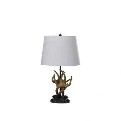 Simplie Fun 26" In Natural Royal Stag Deer Antler Modern Table Lamp