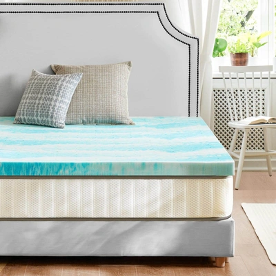 Simplie Fun Memory Foam Cooling Gel Swirl Infused Bed Topper For Back Pain
