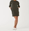 SPANX AIR ESSENTIALS CREW NECK DRESS IN DARK PALM