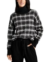 SPLENDID GINNY TURTLENECK SWEATER IN BLACK PLAID