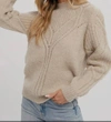 Bluivy Open Stitch Detail Sweater In Oatmeal In White