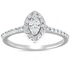 Pompeii3 1/2ct Halo Marquise Diamond Engagement 14k White Gold Ring Lab Grown In Multi