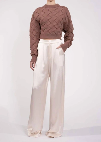 Nonchalantlabel Paxton Crop Sweater In Brown