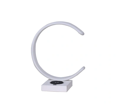 Simplie Fun 13.5" C Shape Led W/ Usb / Wireless Charger Port Table Lamp