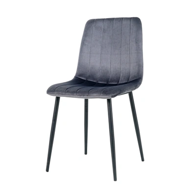 Simplie Fun Indoor Velvet Dining Chair In Gray
