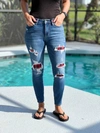 Judy Blue Women's Take Me To Buffalo Patch Jeans In Blue In Blue