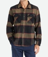BRIXTON BOWERY LONG SLEEVE FLANNEL IN HEATHER GREY/CHARCOAL